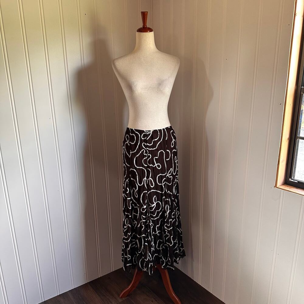 Vintage Y2K Brown Boho Maxi Skirt L